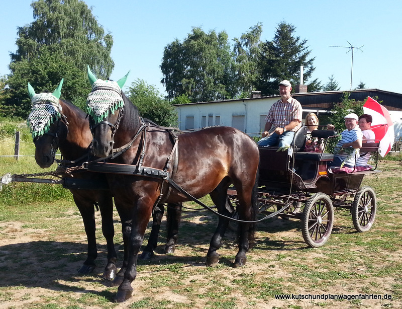 Sommerausflug, rote Kutsche